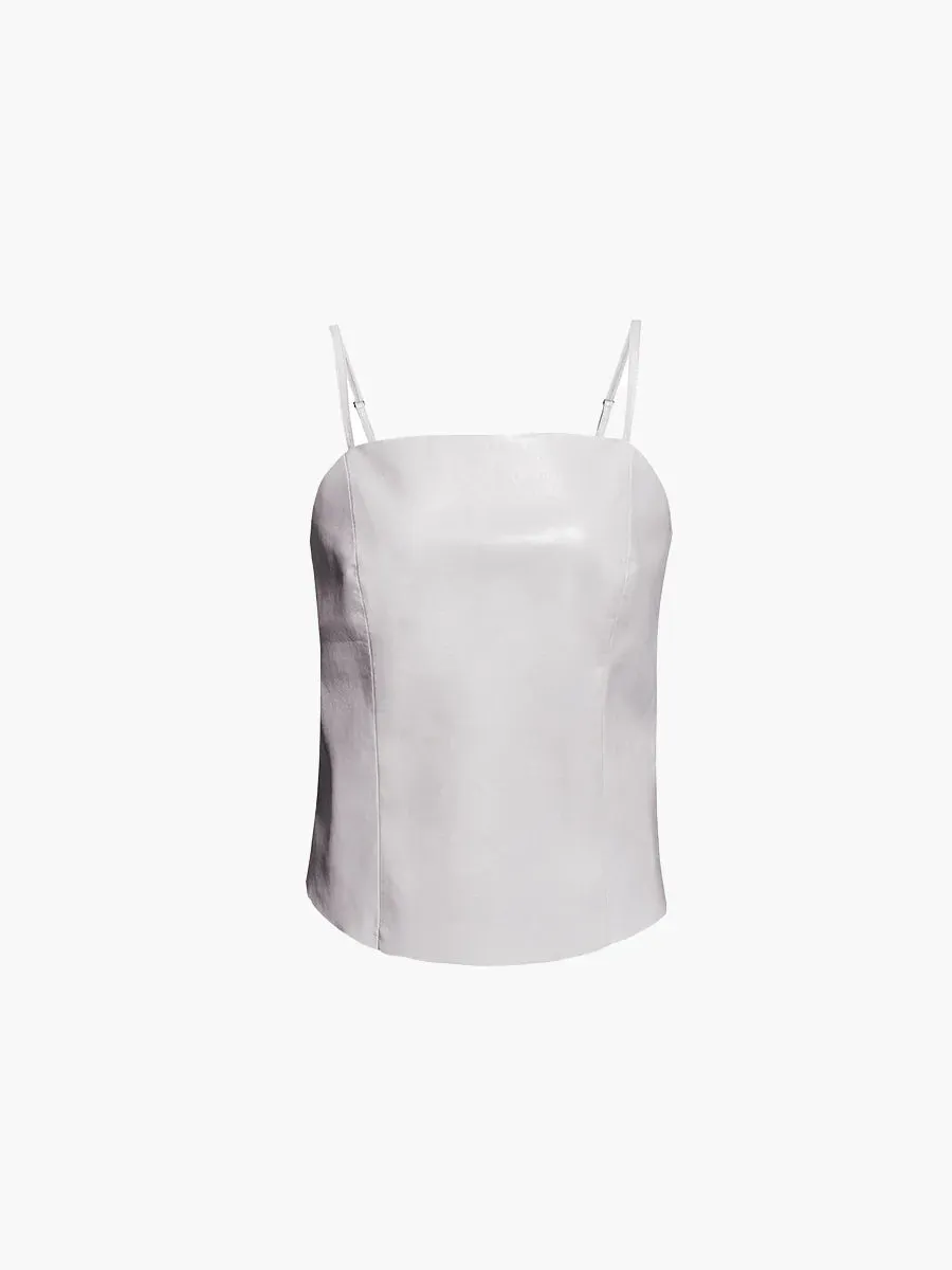 AS by DF Penny Recycled Leather Cami - Buttercream