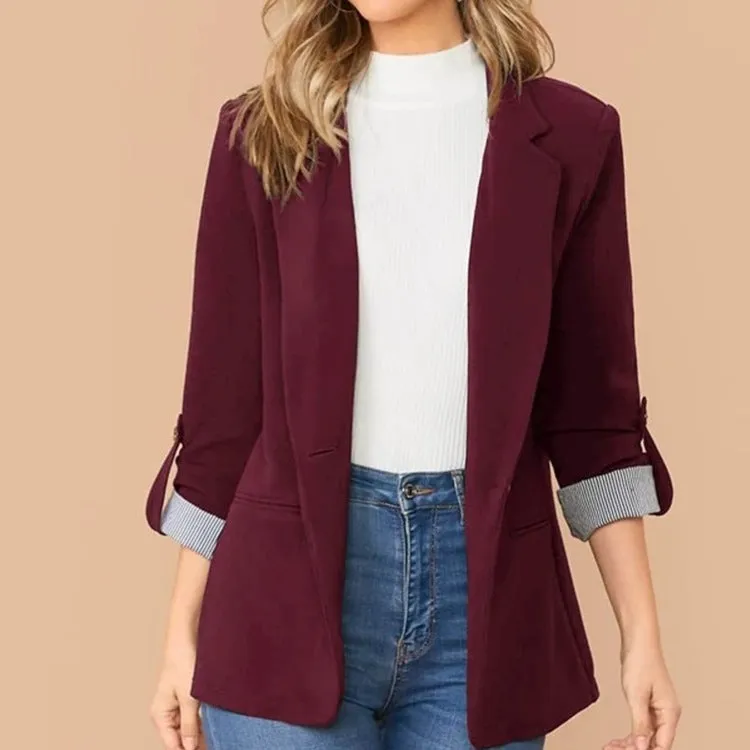Fashion Patchwork Lapel Blazer