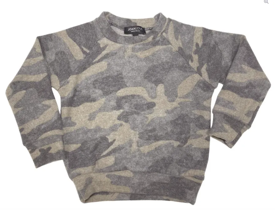 Joah Love - Alfie Brushed Pullover in Camo