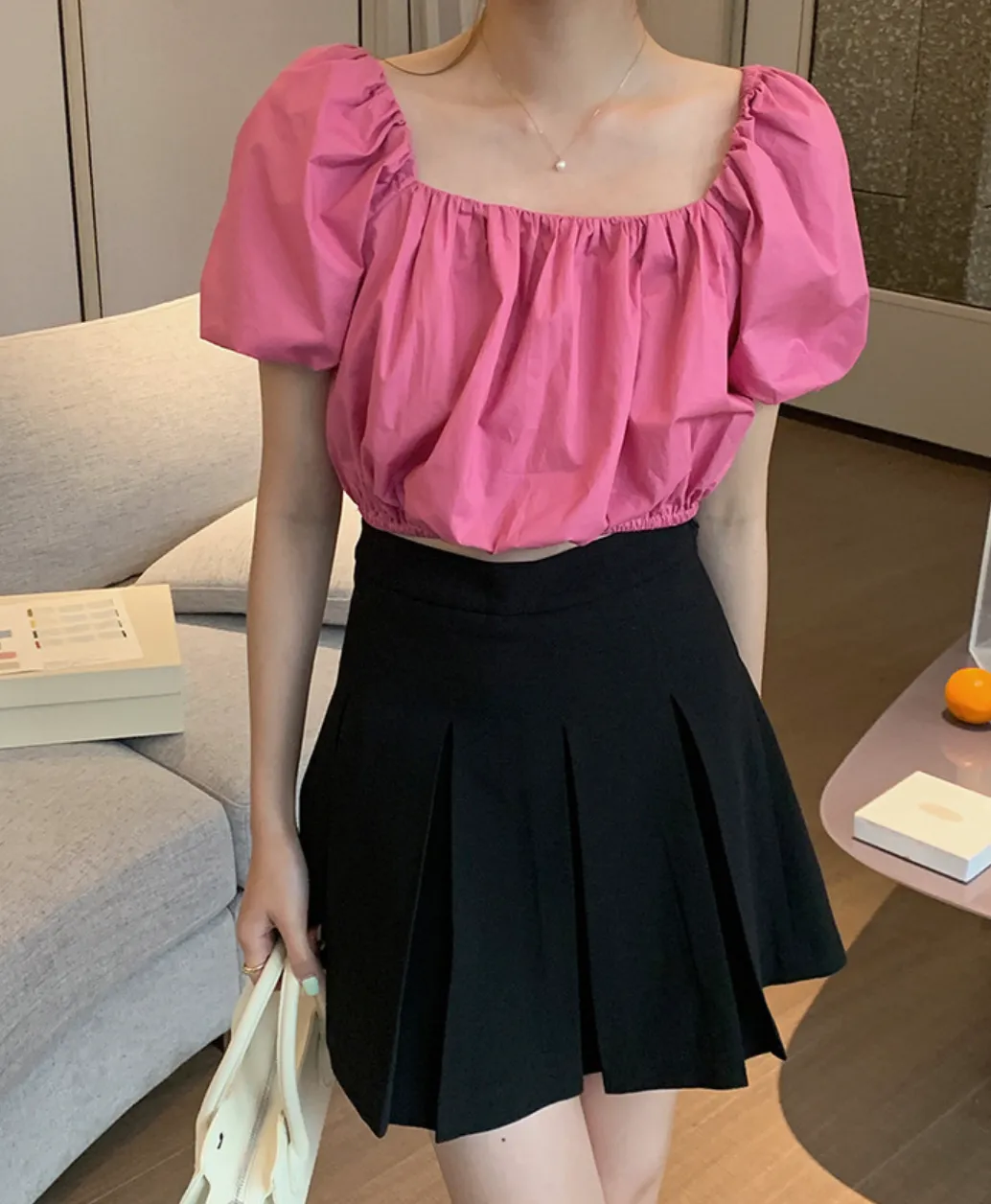 [Korean Style] High Waist Solid Color Tennis Mini Skirt