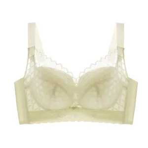 Lace Thai latex thin underwear big chest small bra gathered side breasts to prevent sagging ultra-thin large size bra