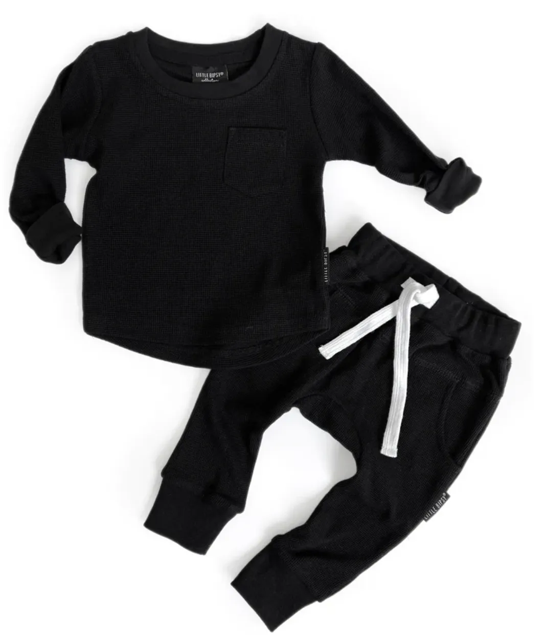 Little Bipsy - Waffle Joggers in Black