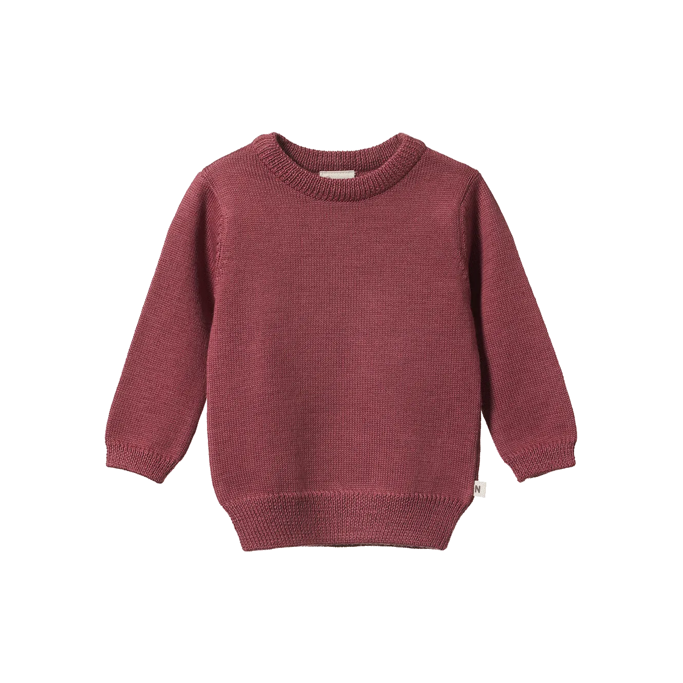 Nature Baby Merino Knit Pullover - Rhubarb