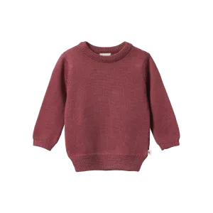 Nature Baby Merino Knit Pullover - Rhubarb