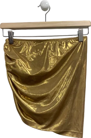 Norma Kamali Gold Metallic Drape Skirt UK M